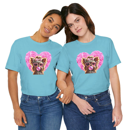 Yorkie Love Unisex Jersey Tee - 💖 Cuteness Overload! 💖 - Whippie's