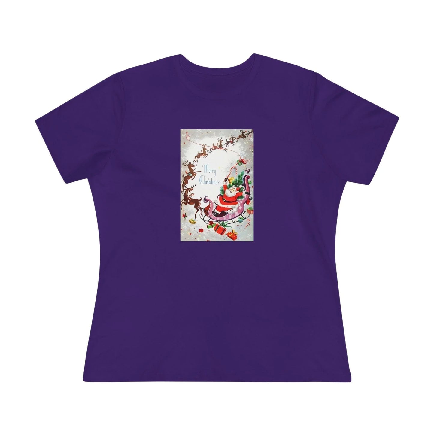 Merry Christmas - Santa and His Sleigh - Women's Tee - Whippie's