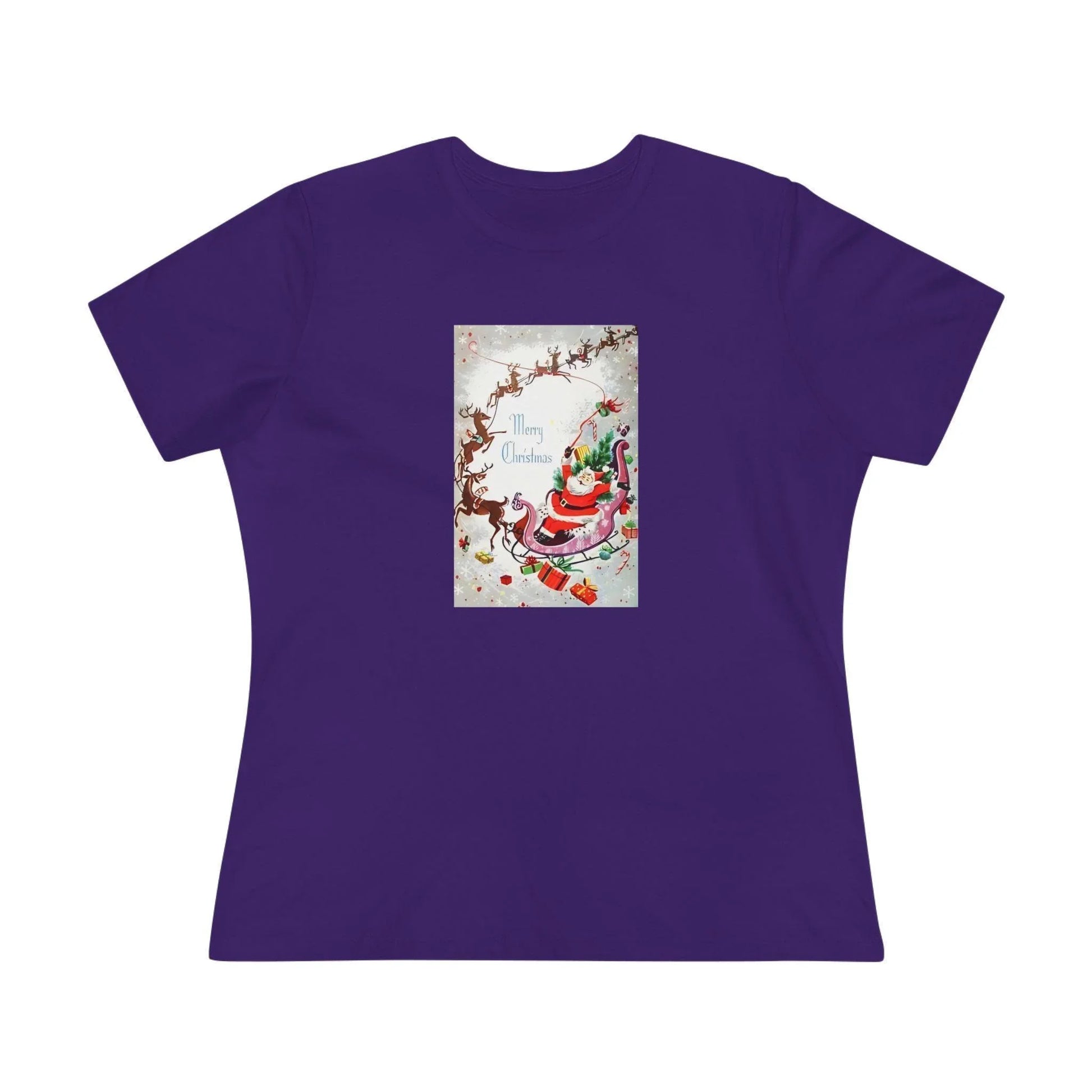 Merry Christmas - Santa and His Sleigh - Women's Tee - Whippie's