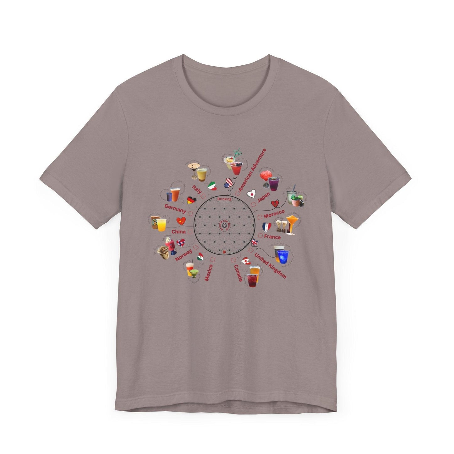 Drinking Around the World Check-Off Unisex Tee - Whippie's