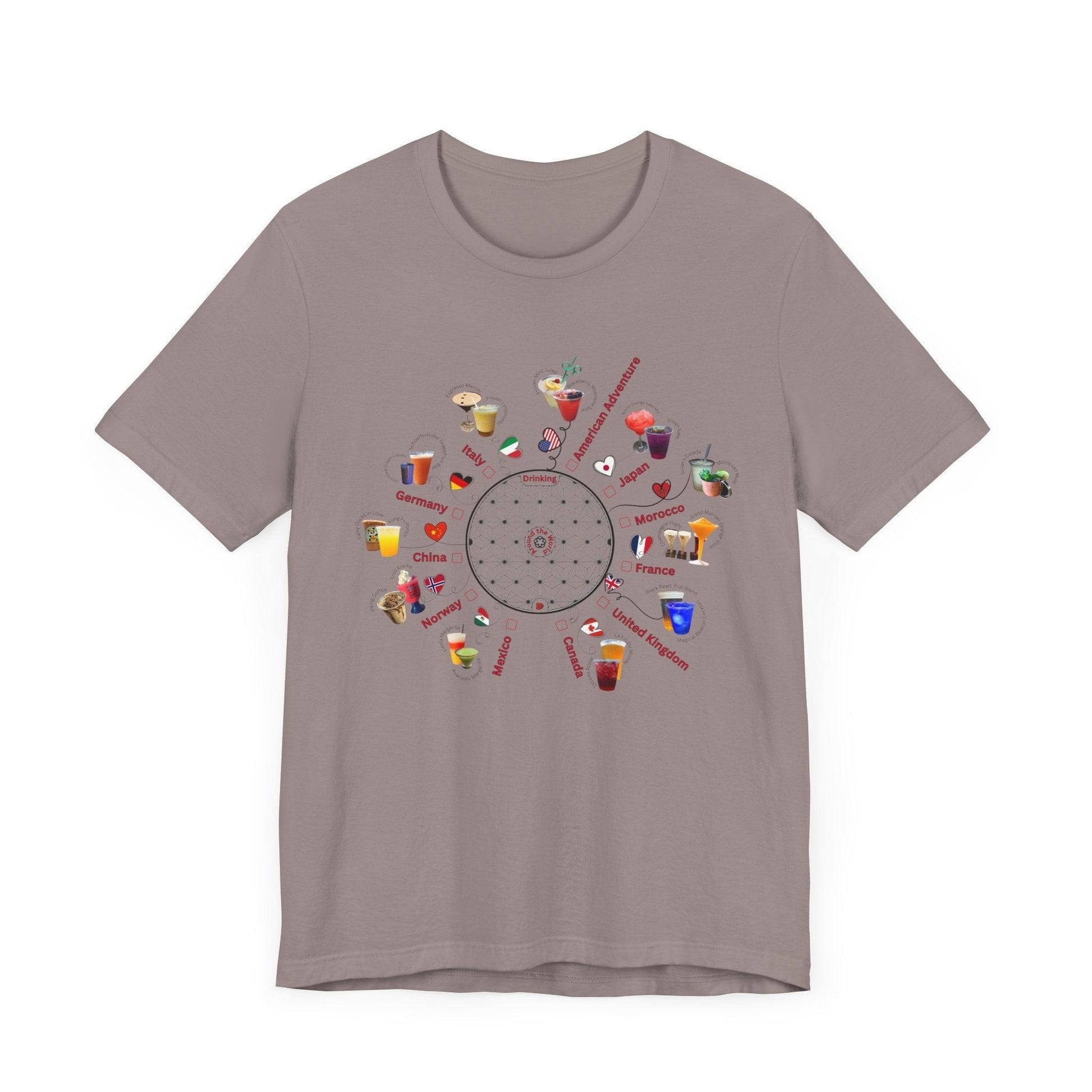 Drinking Around the World Check-Off Unisex Tee - Whippie's