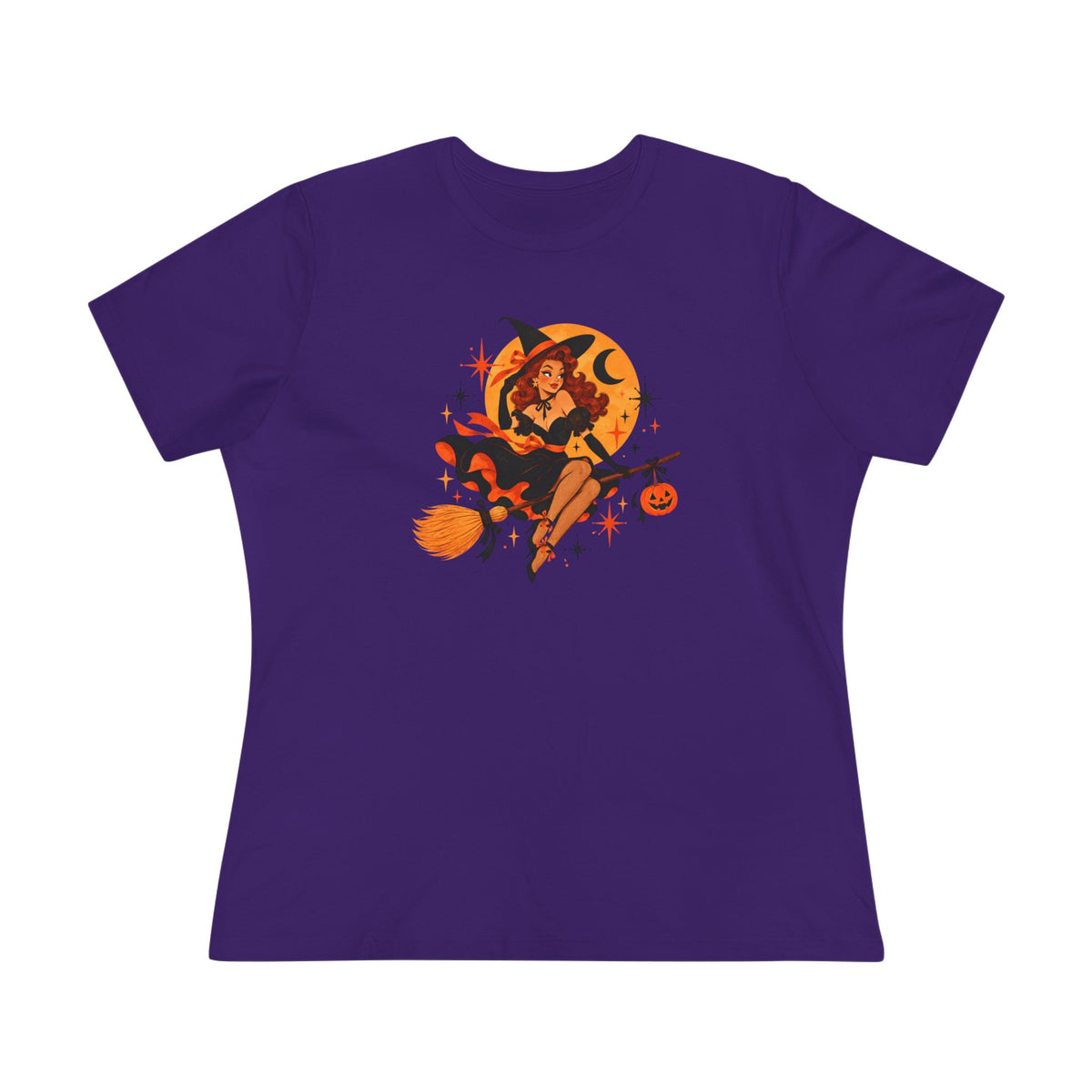 Purple Scarlet Spell women's Halloween tee product view