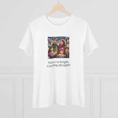 Voices so bright, Caroling all night! - Women's Softstyle Tee - Whippie's