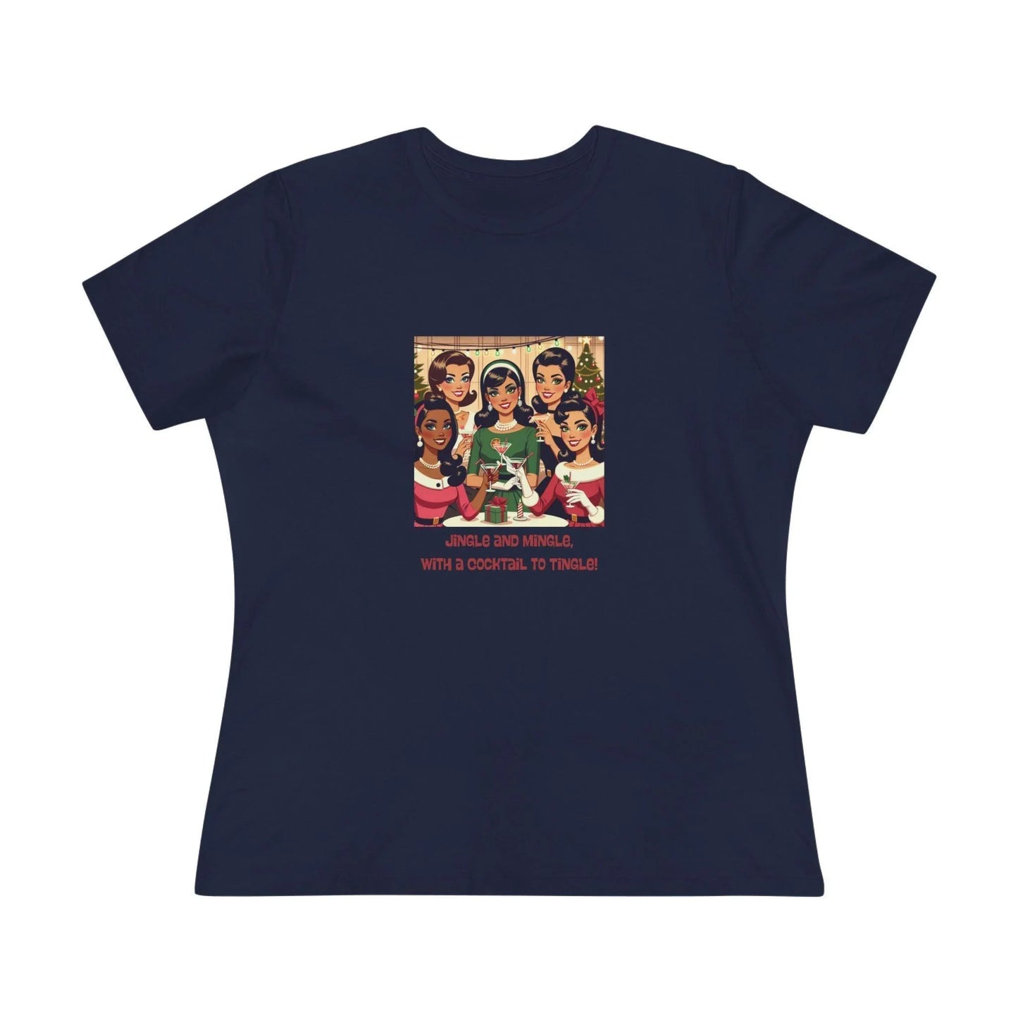 Holiday Friends Sipping Cocktails - Women's Softstyle Tee - Whippie's
