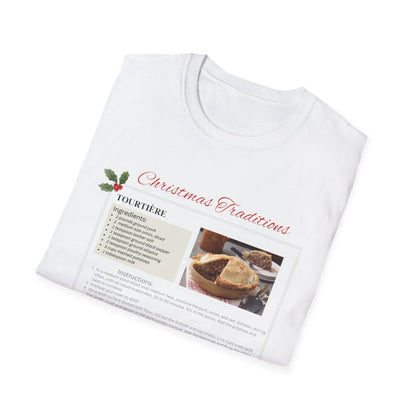 Tourtière Recipe Card - Unisex T-Shirt - French Canadian Christmas Traditions! 🎄 - Whippie's