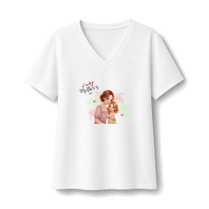 Happy Mother's Day Mom & Daughter Hug V-Neck T-Shirt