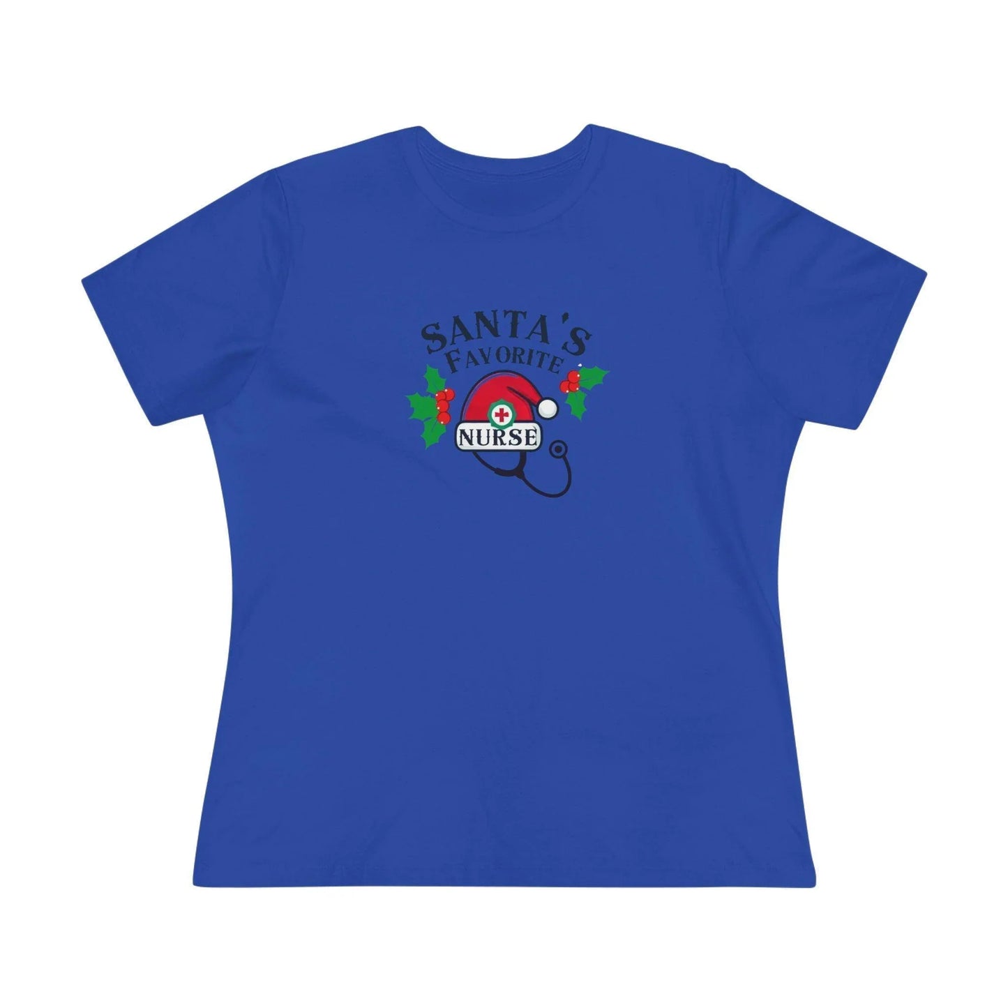 Santa's Favorite Nurse 🎅⚕️ - Stetoscope and Santa Hat 🎁🎄 - Women's Softstyle Tee - Whippie's