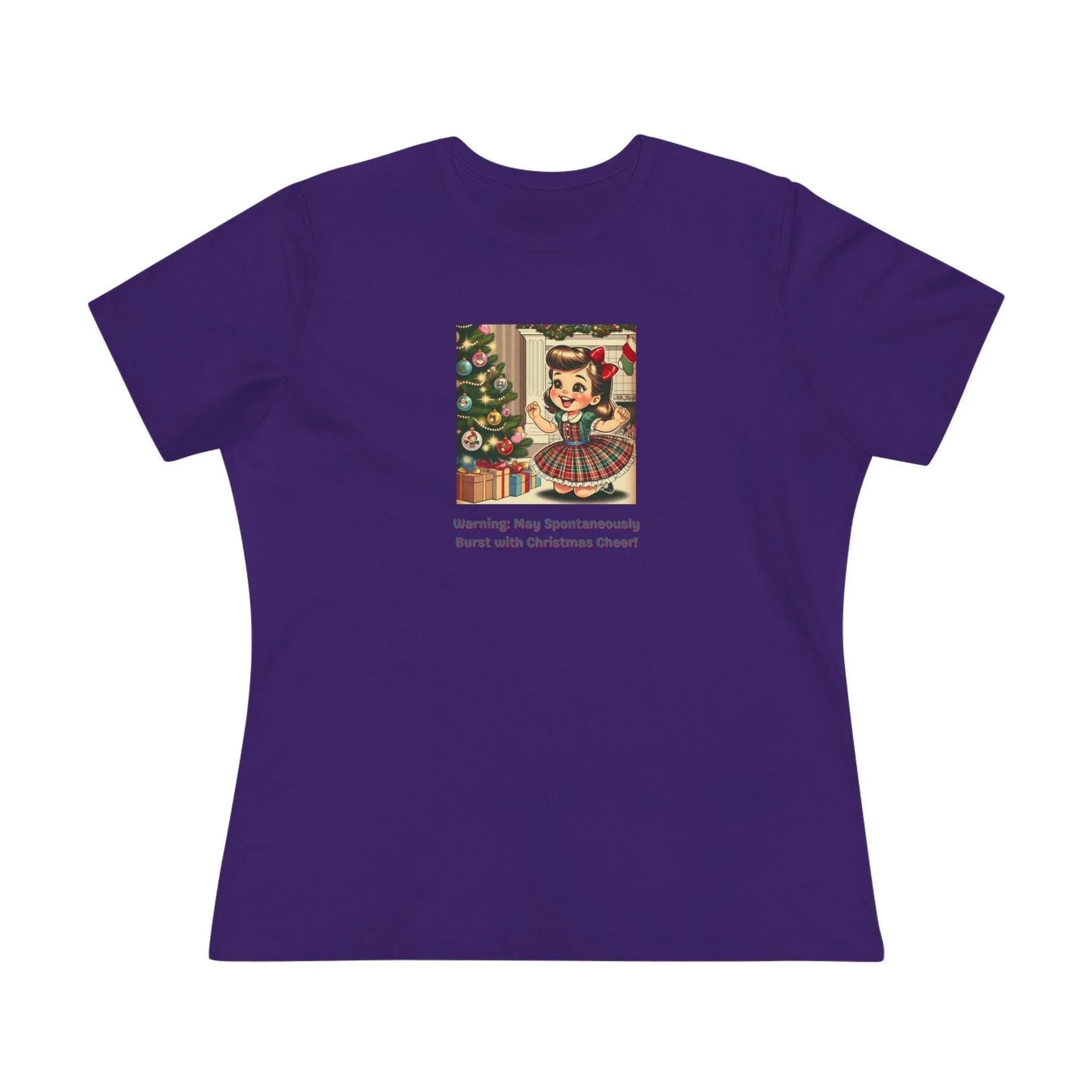 Warning: May Spontaneously Burst with Christmas Cheer! - Women's Softstyle Tee - Whippie's