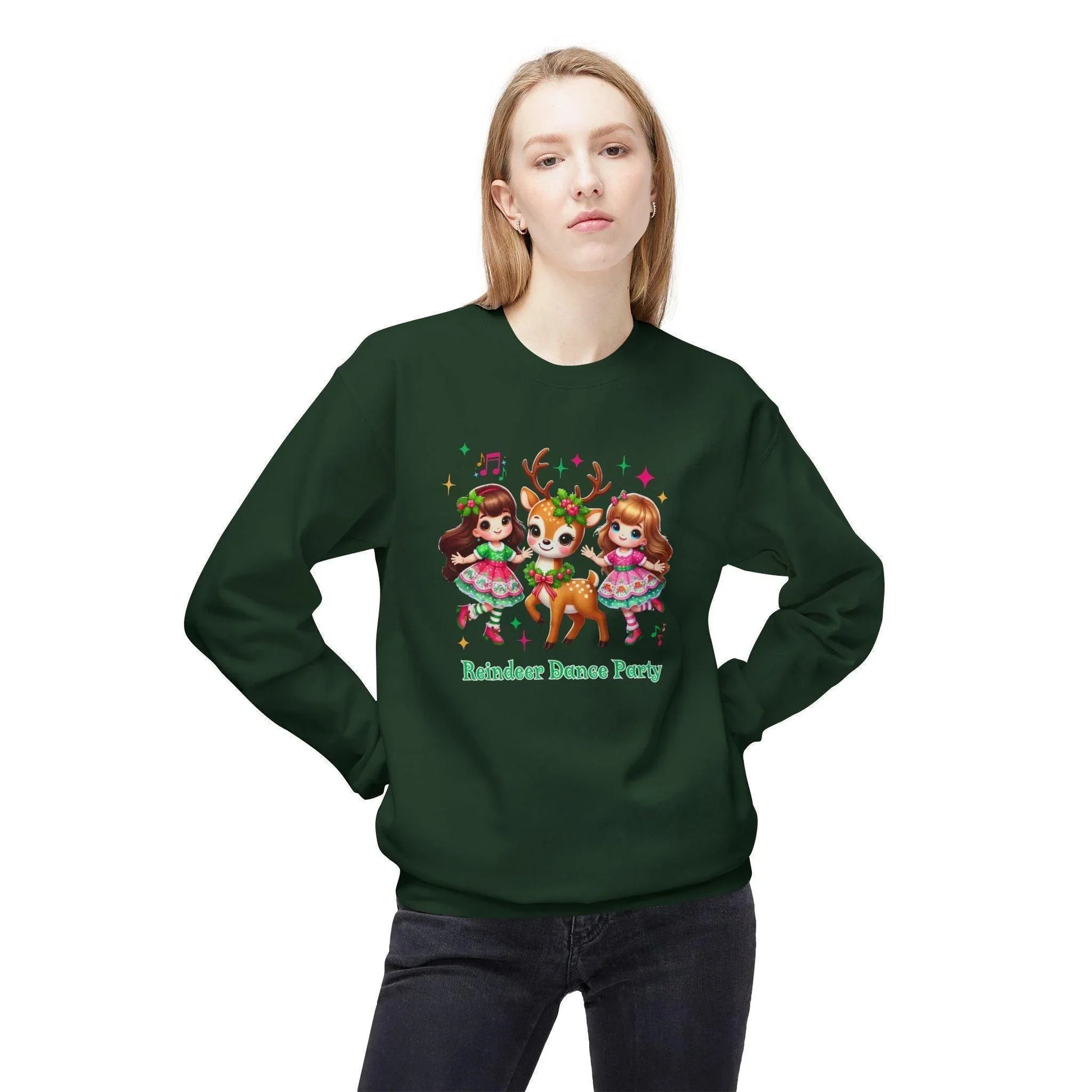 Reindeer Dance Party 🦌 Unisex Fleece Sweatshirt 🎄🎁 - Whippie's
