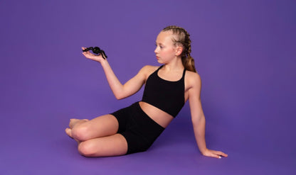 Black Daybreak Top & Shorts Set | Girls Dancewear