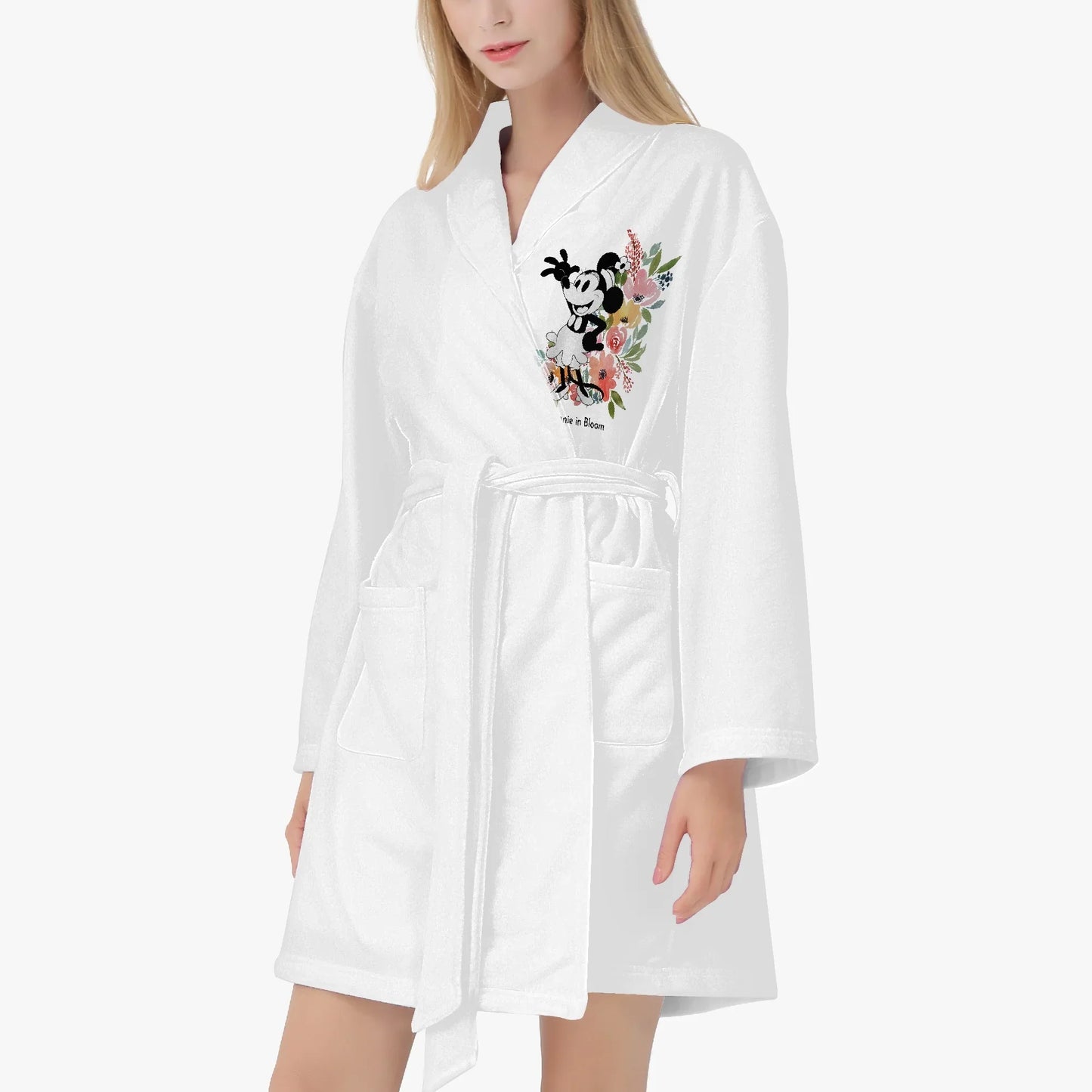 Steamboat Willie - Minnie in Bloom - Women's Loose-fitting Bathrobe - Whippie's