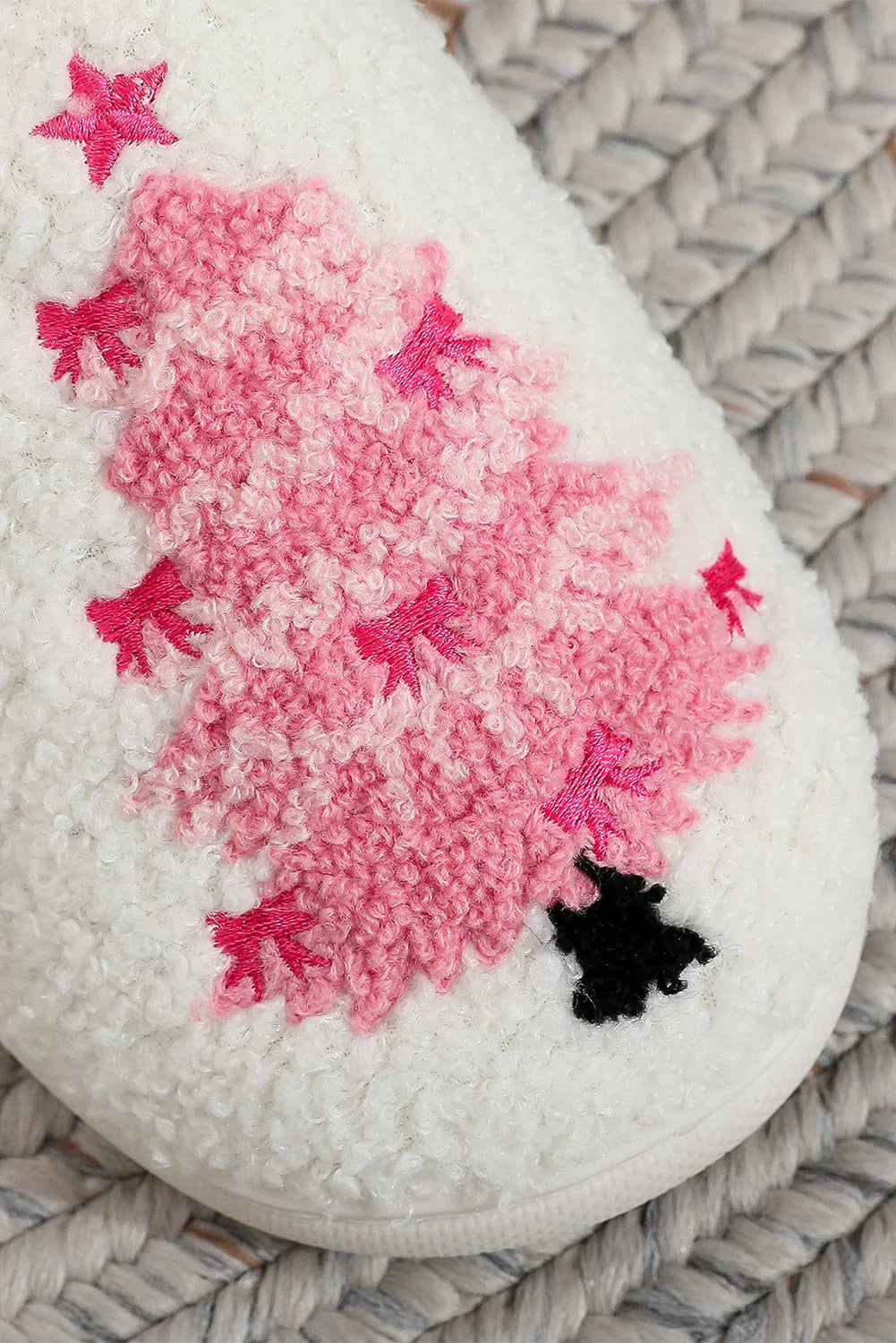 Pink Tree Christmas Slippers