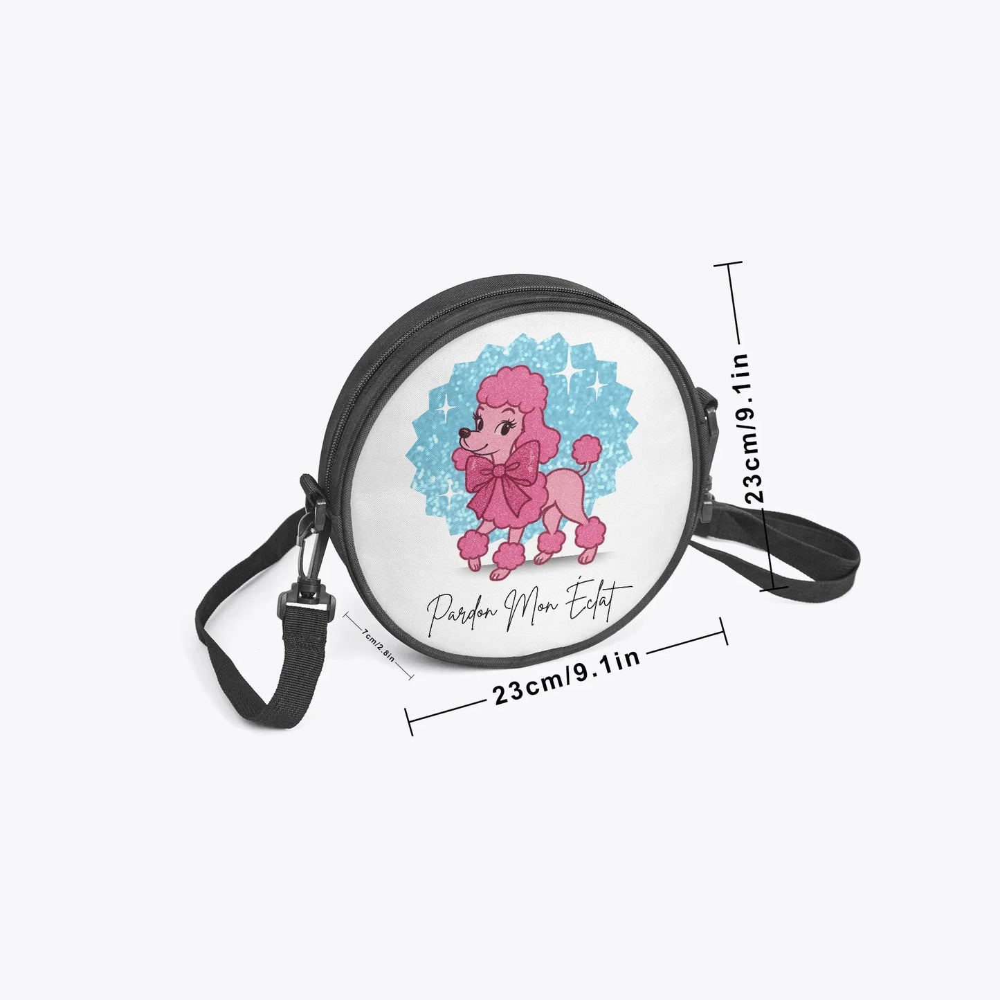 527. Pardon Mon Éclat (Excuse My Sparkle) Poddle Round Satchel Bag - Whippie's