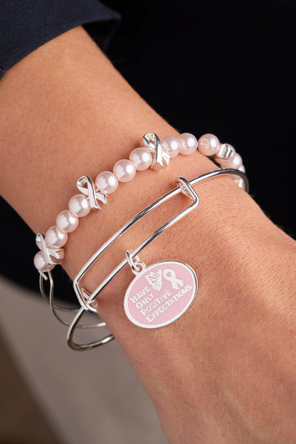 HOPE Breast Cancer Awareness Charm Bangle Set of 2