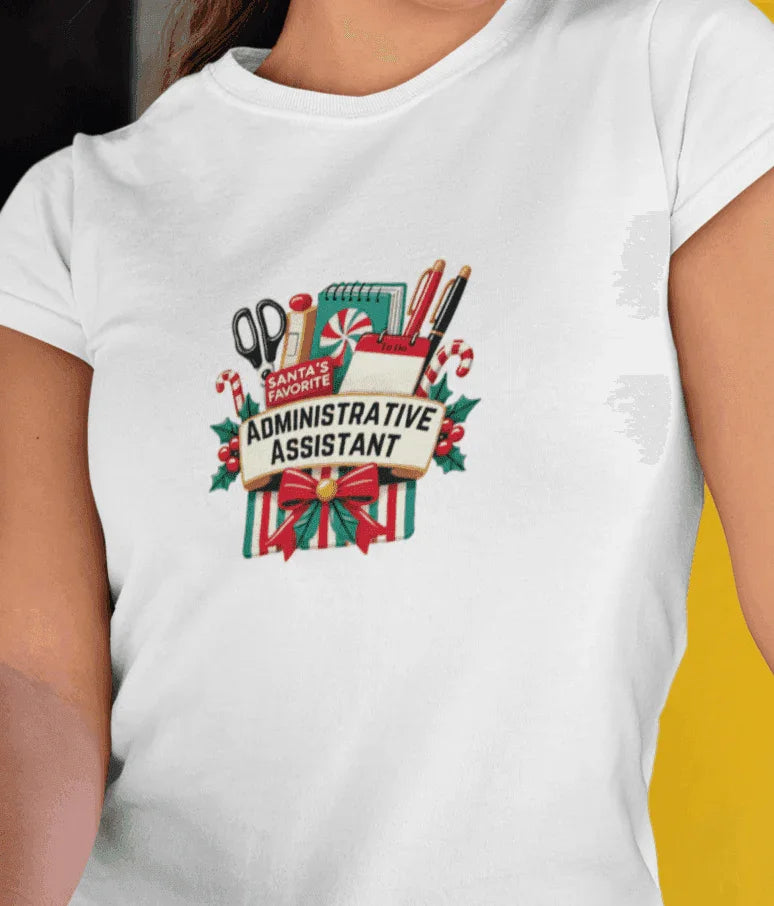 Santa's Favorite Administrative Assistant - Women's Softstyle Tee - Whippie's