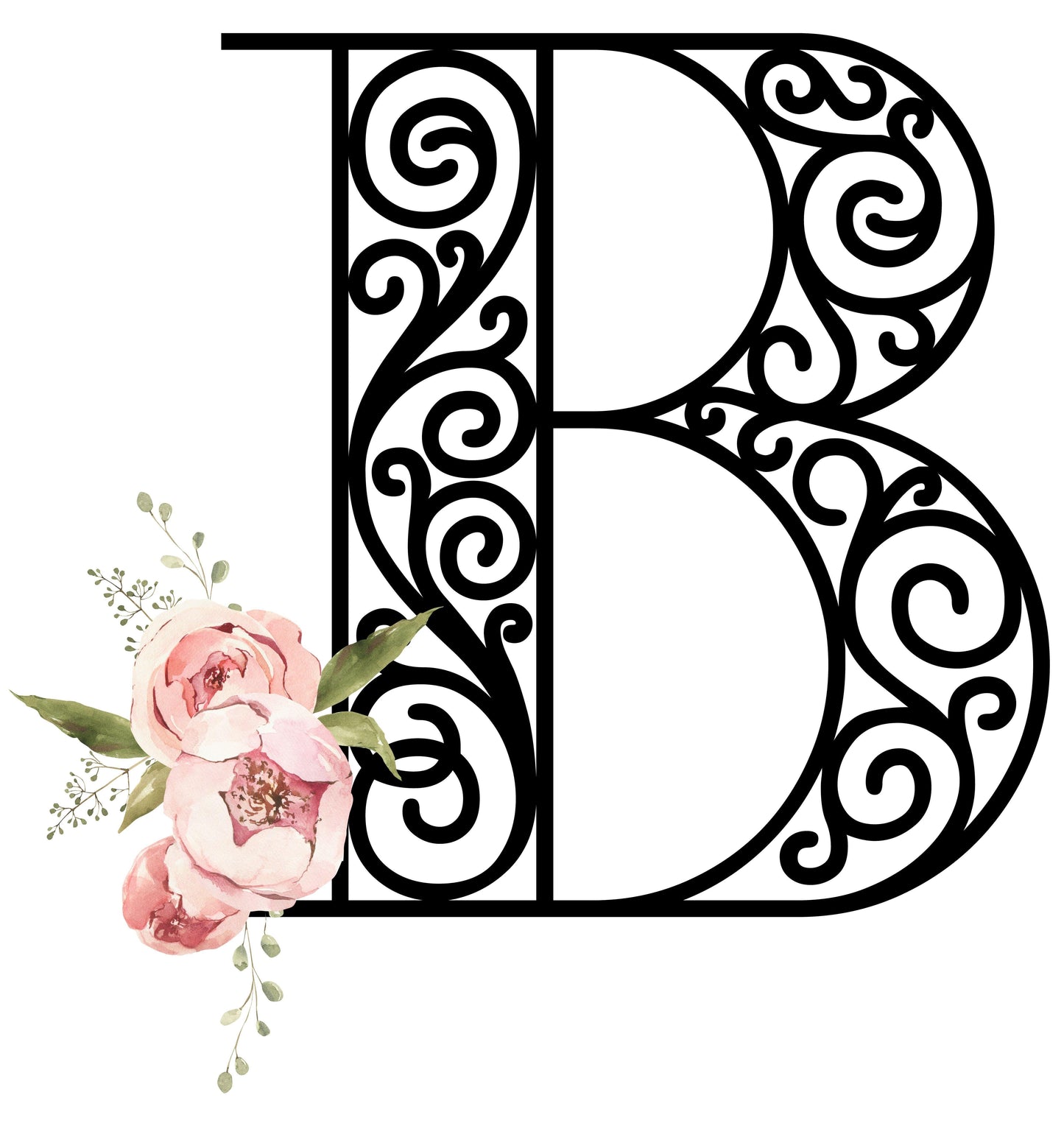 Floral Letters: Letter B - Kids Softstyle Tee - Whippie's