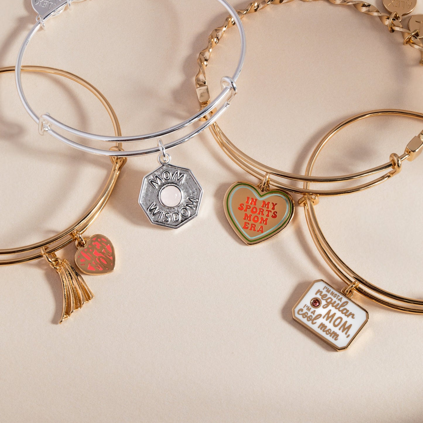 Super Mom Heart and Cape Charm Bangle