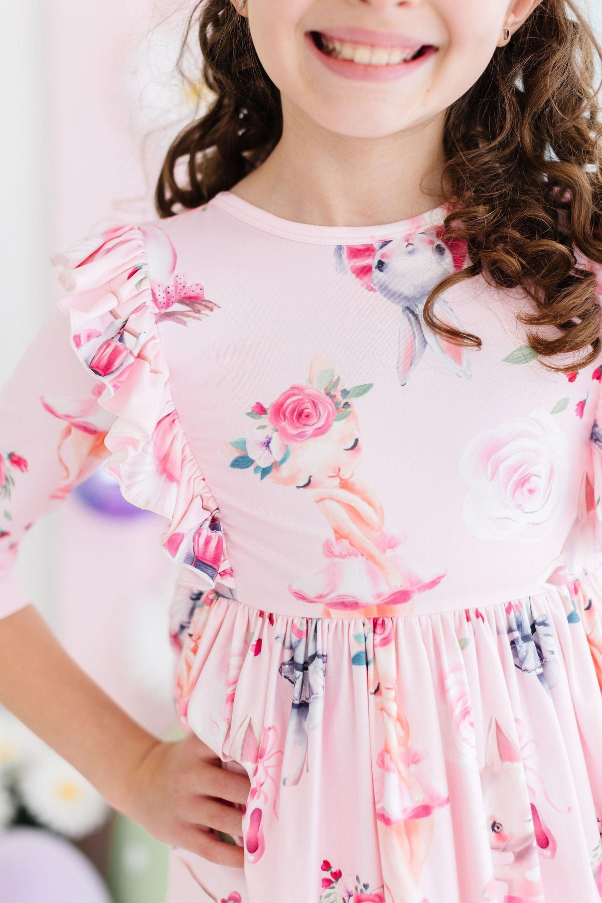 Mila & Rose Ballet Beauties 3/4-sleeve Ruffle Twirl Dress, additional product view 2