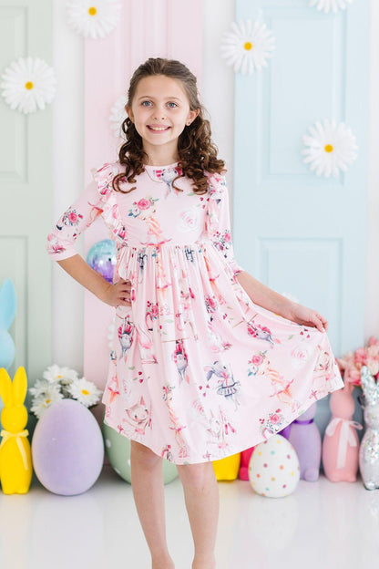 Mila & Rose Ballet Beauties 3/4-sleeve Ruffle Twirl Dress, featured product view