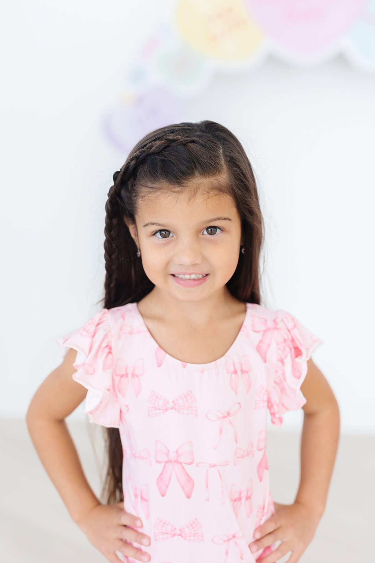 Mila & Rose Blushing Bows short-sleeve Flutter Leotard, additional product view 3