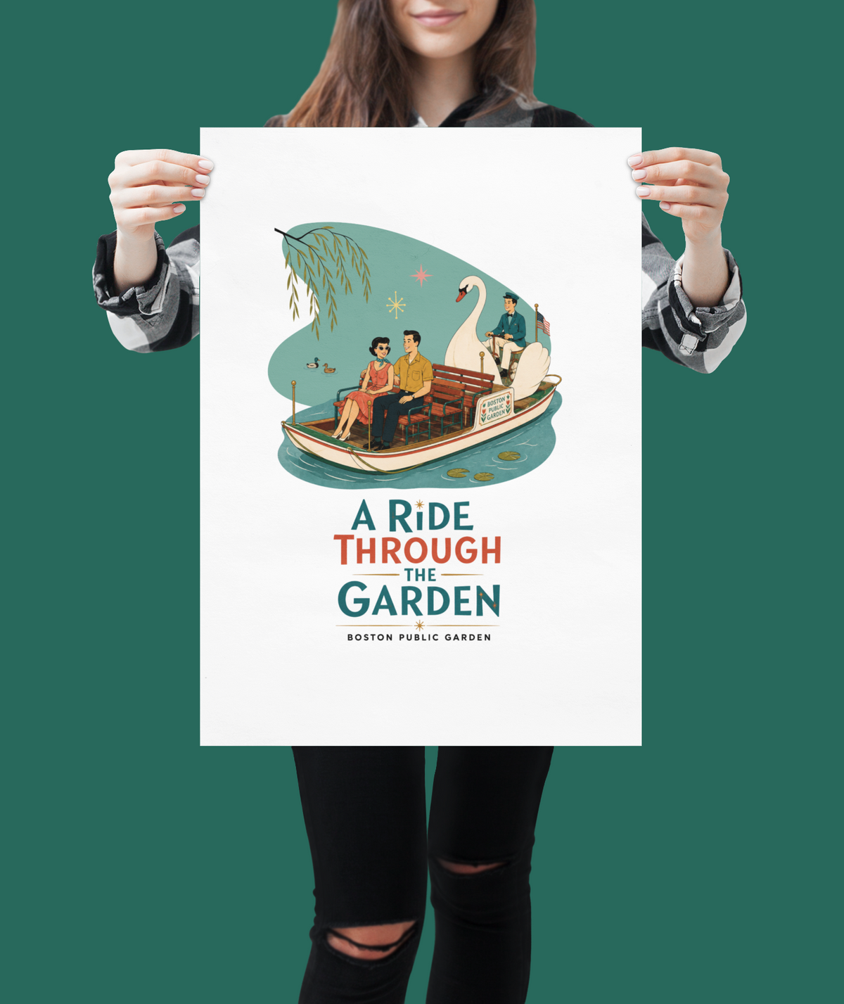 Boston Public Garden Poster | A Ride Through the Garden 18×24 Wall Art