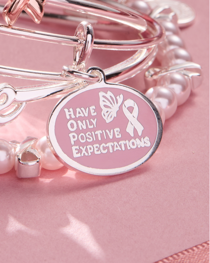 HOPE Breast Cancer Awareness Charm Bangle Set of 2