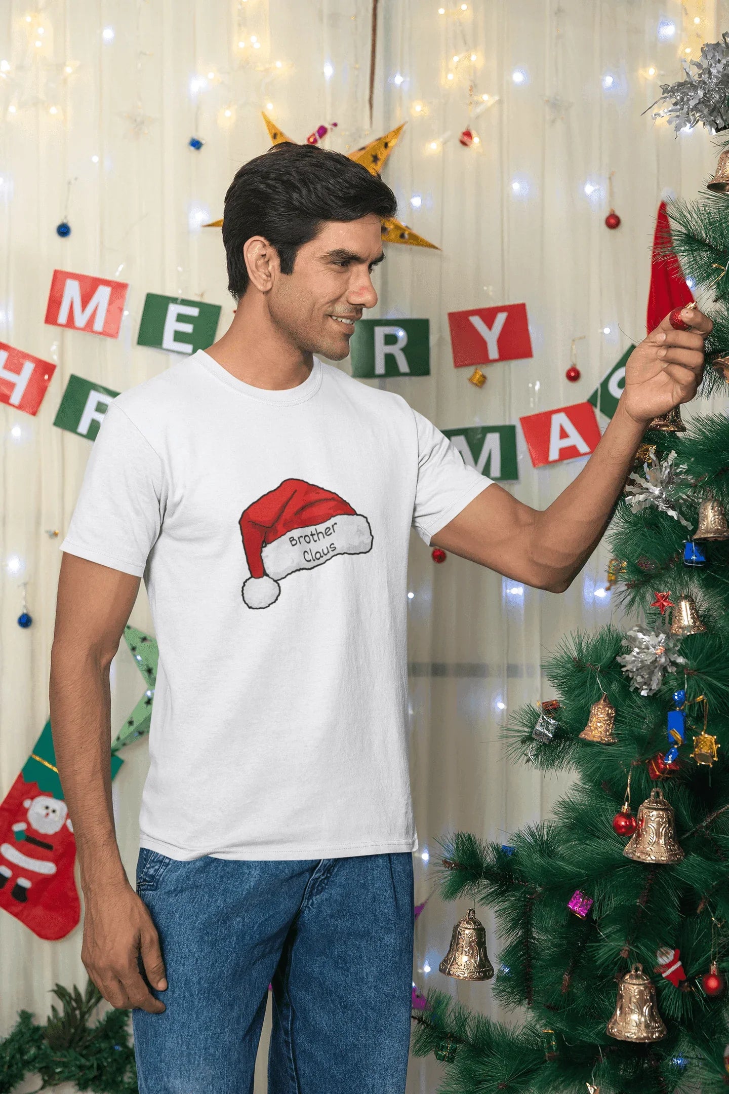 Brother Claus: The Coolest Santa in Town 🎅- Mens Softstyle T-shirt - Whippie's