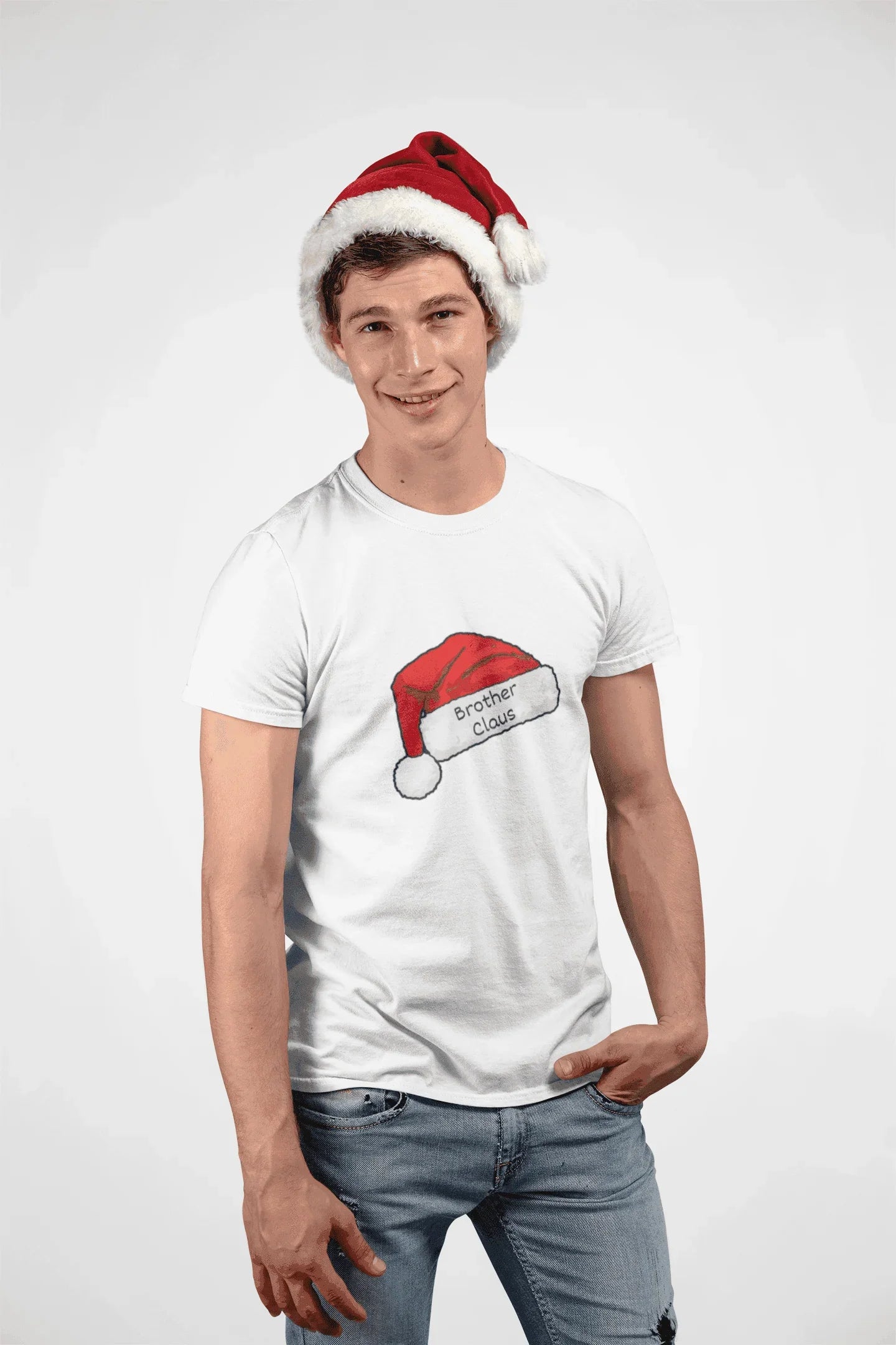 Brother Claus: The Coolest Santa in Town 🎅- Mens Softstyle T-shirt - Whippie's