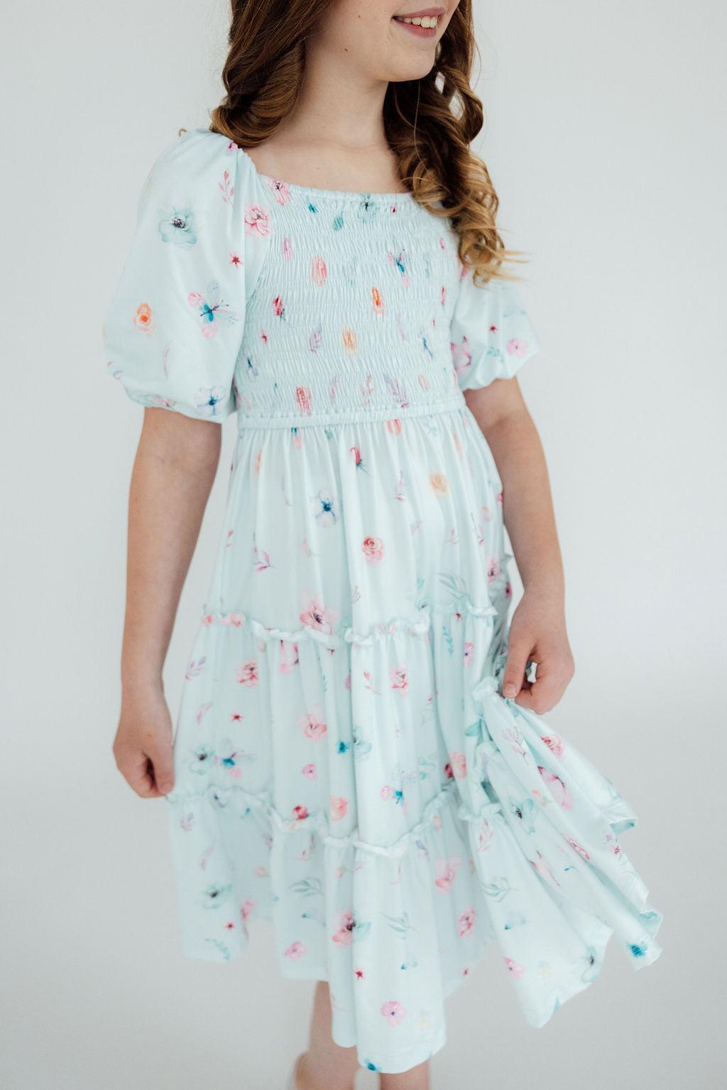 Mila & Rose Butterfly Ballet Smocked Ruffle Dress, additional product view 8