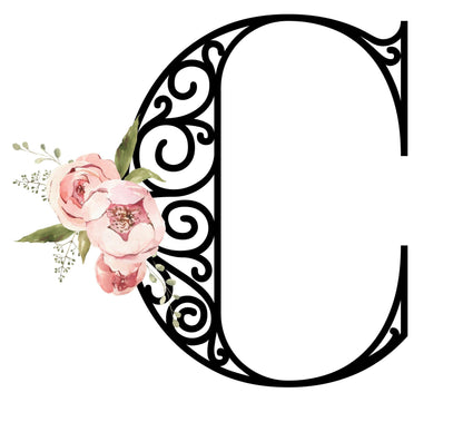 Floral Letters: Letter C - Kids Softstyle Tee - Whippie's