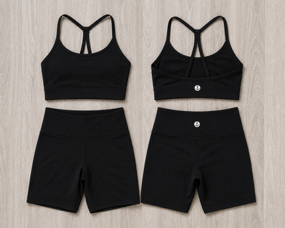 Black Daybreak Top & Shorts Set | Girls Dancewear