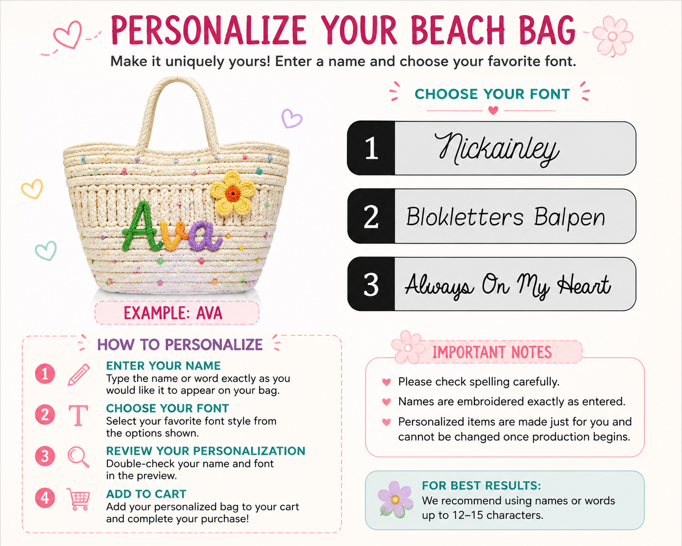 Custom Name Beach Bag | Personalized Summer Tote