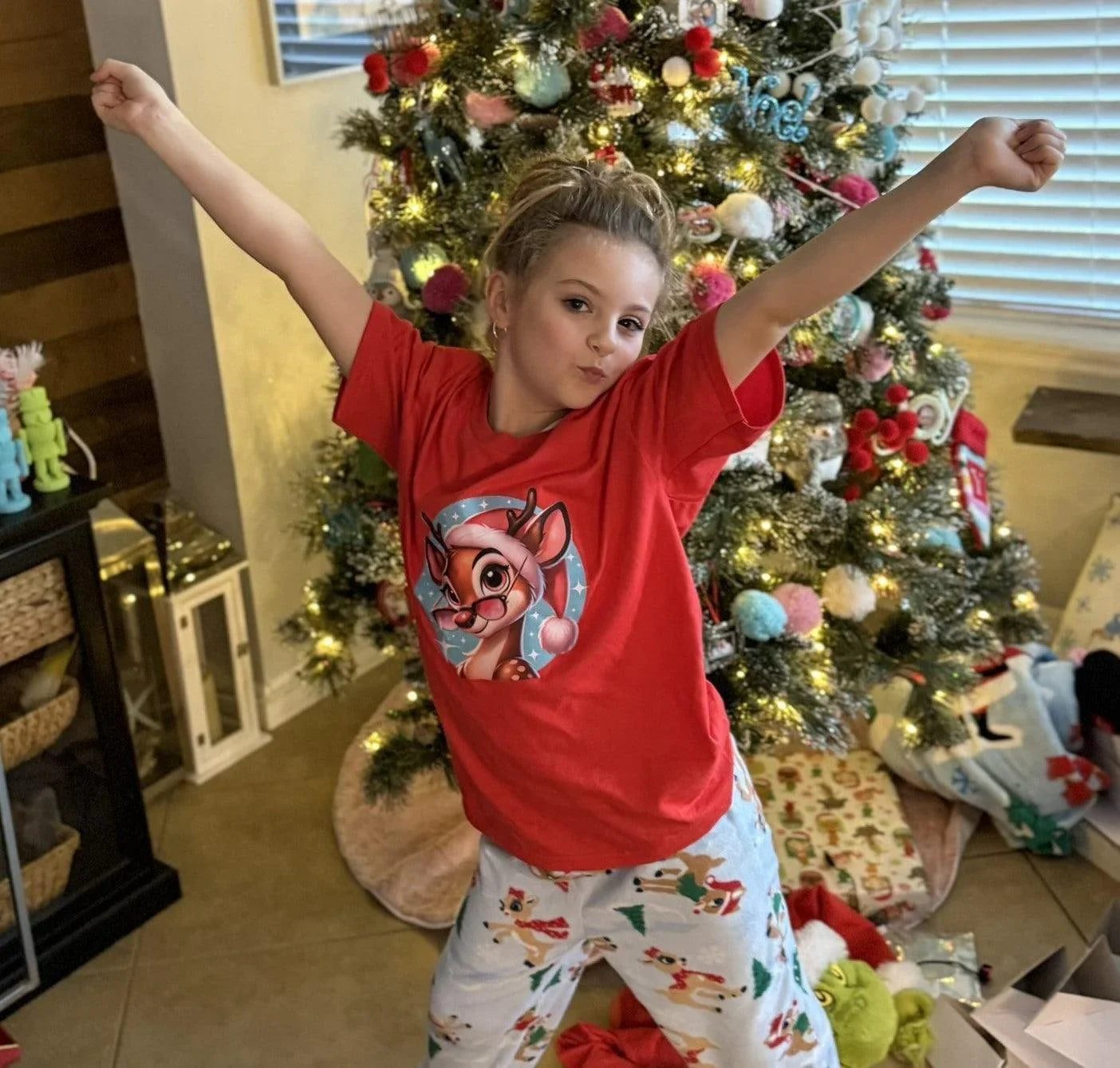 😎 Reindeer Cool 😎 Kids Softstyle Tee ✨ Stay cool this Christmas! - Whippie's