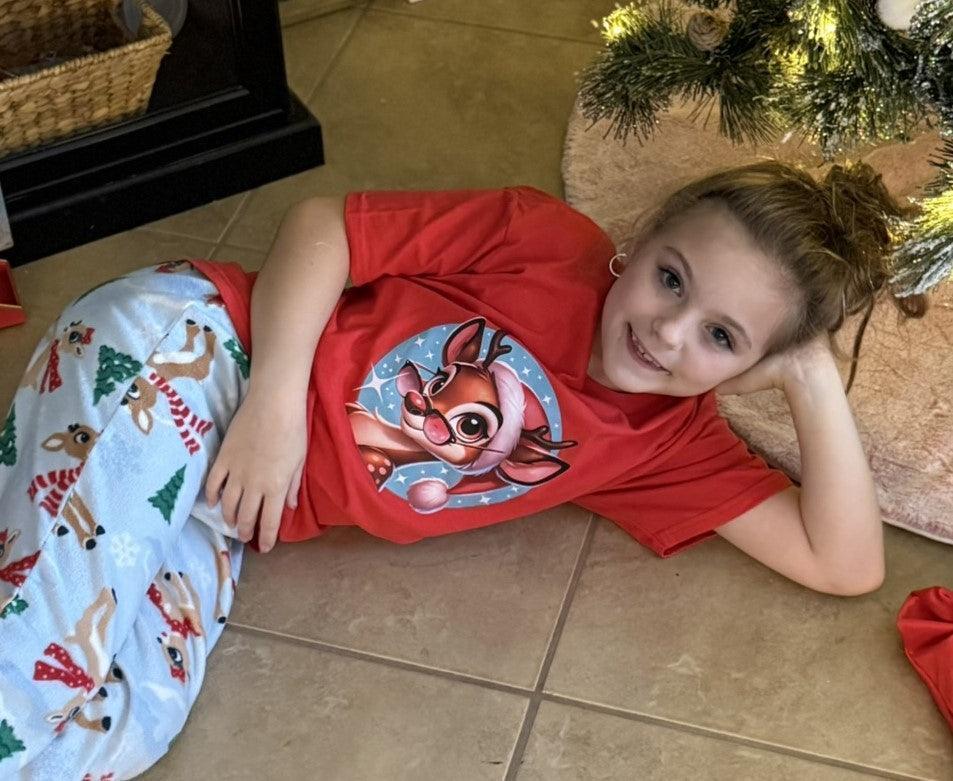 😎 Reindeer Cool 😎 Kids Softstyle Tee ✨ Stay cool this Christmas! - Whippie's