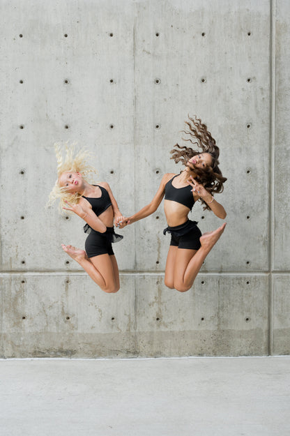 Black Skirted Girls Dance Shorts