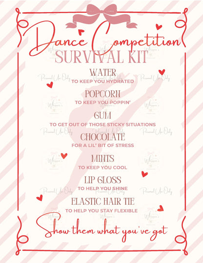 Recital Dance Count + Survival Kit Bundle (Printable)