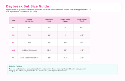 Teal Daybreak Top & Shorts Set | Girls Dancewear