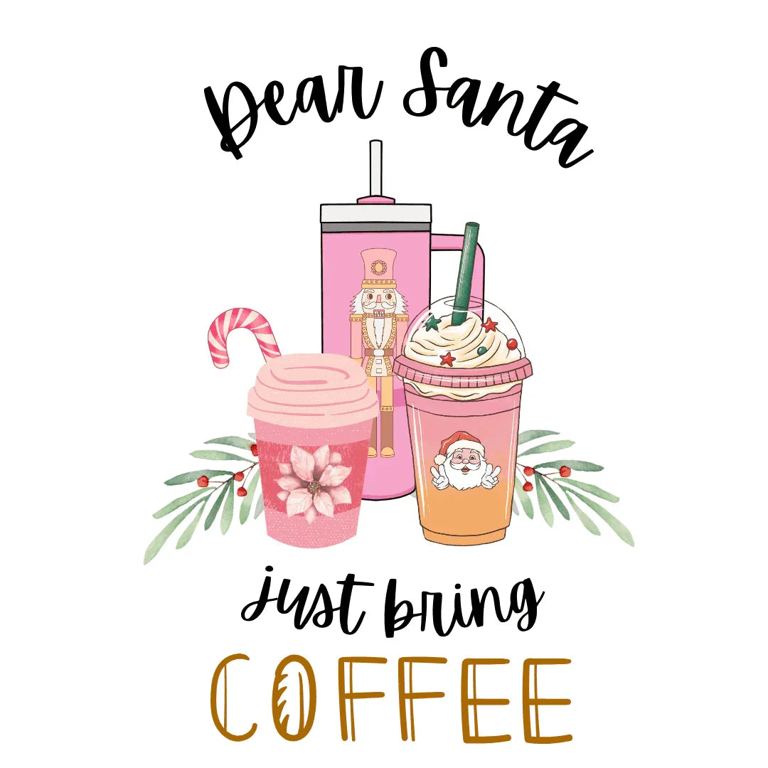 Dear Santa, just bring COFFEE - Women's Softstyle Tee - Whippie's