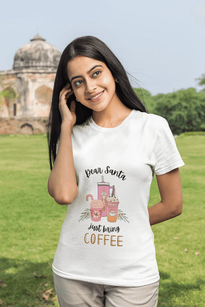 Dear Santa, just bring COFFEE - Women's Softstyle Tee - Whippie's