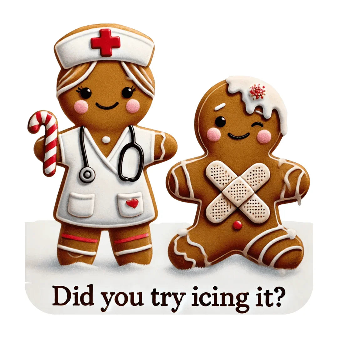 🍪🩹 "Did You Try Icing It?" 👩‍⚕️🎄 - Women's Softstyle Tee - Whippie's