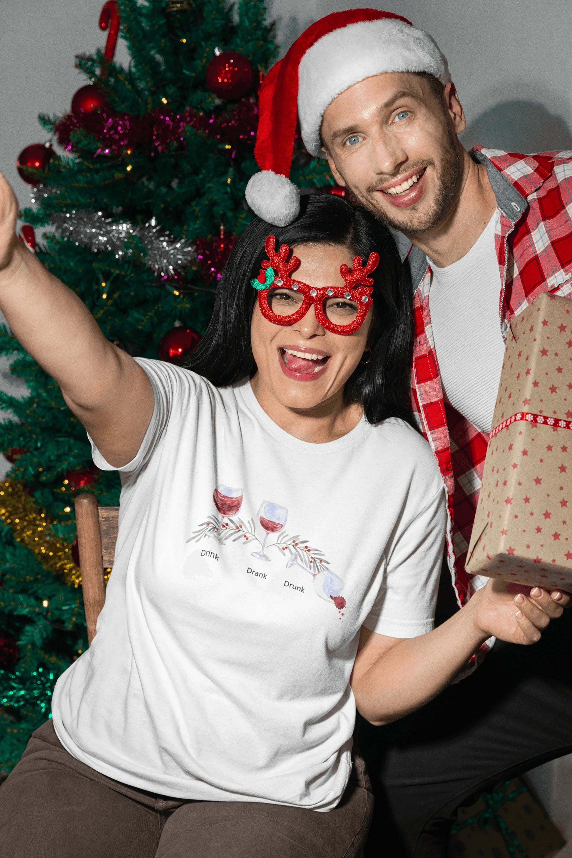 Drink Drank Drunk 🍷🍷🍷 - Holiday Edition - Unisex Softstyle T-shirt - Whippie's