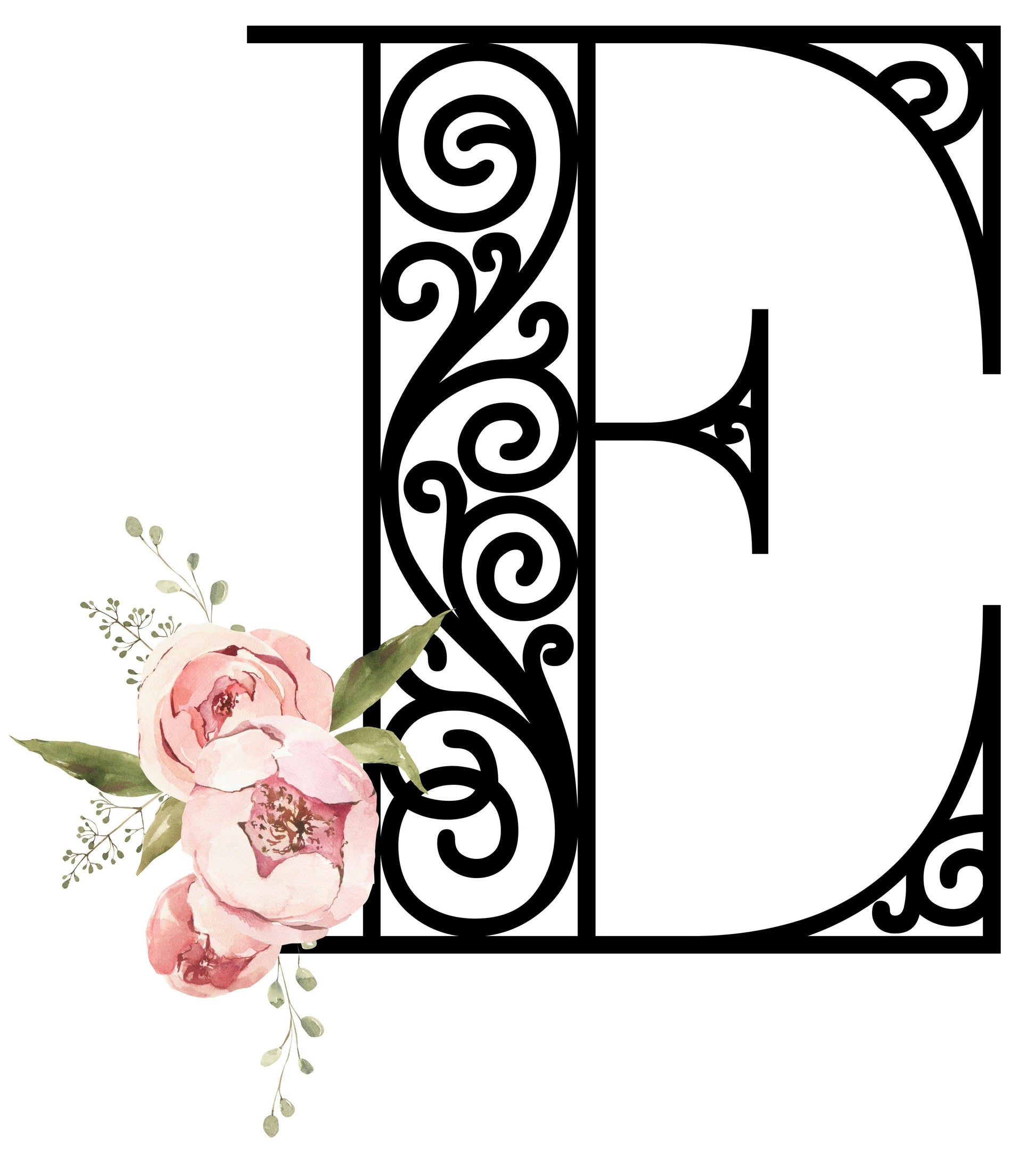 Floral Letters: Letter E - Kids Softstyle Tee - Whippie's