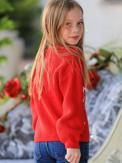 Mommy and Me Sweaters | Red Merry & Bows: Child showing plain sweater back