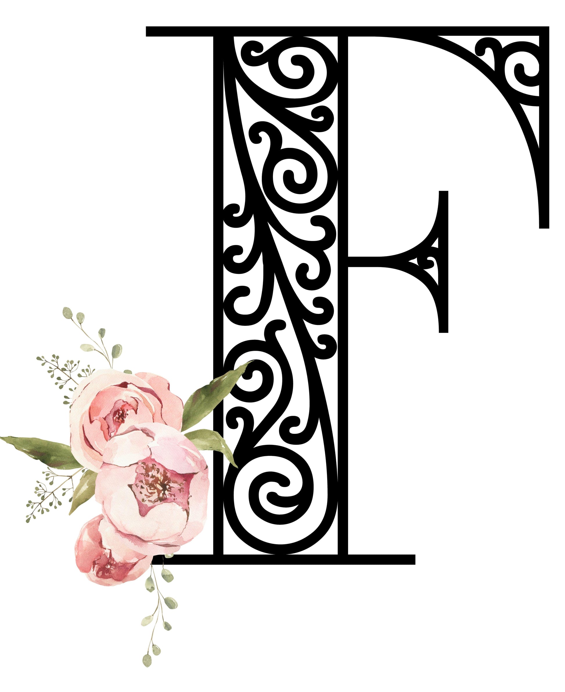 Floral Letters: Letter F - Kids Softstyle Tee - Whippie's