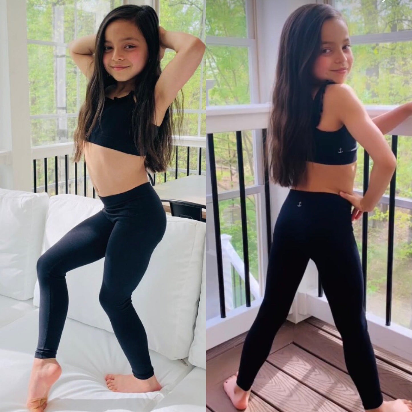 Fin Favorite Black Leggings girls dance leggings detail view