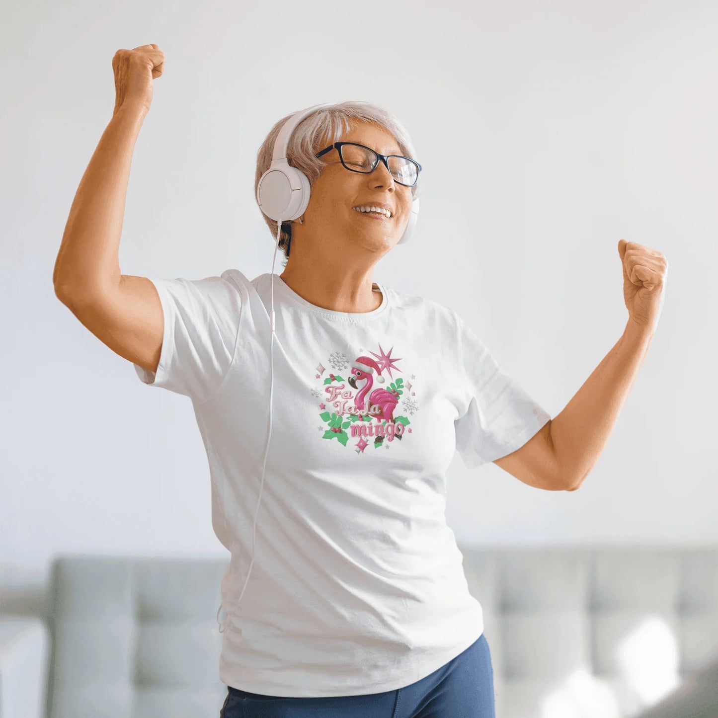 🦩🎅 Fa La La Mingo! ❄️🌟 - Women's Softstyle Tee - Whippie's