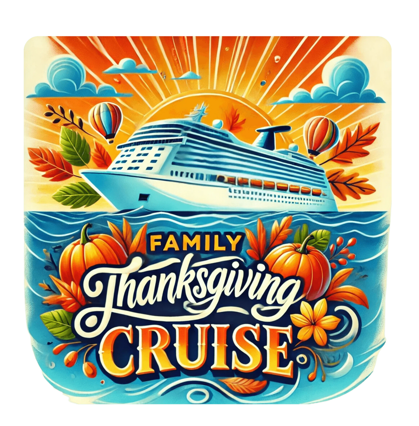 Family Thanksgiving Cruise - Ladies' V-Neck T-Shirt - Personalizable - Whippie's