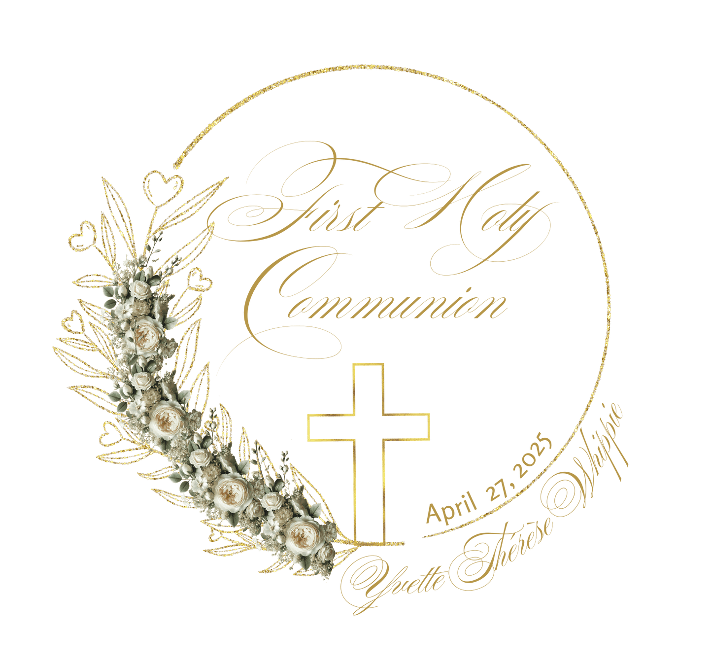 First Holy Communion Cross Necklace - A Treasured Symbol of Faith 🕊️ - Personalizable - Whippie's