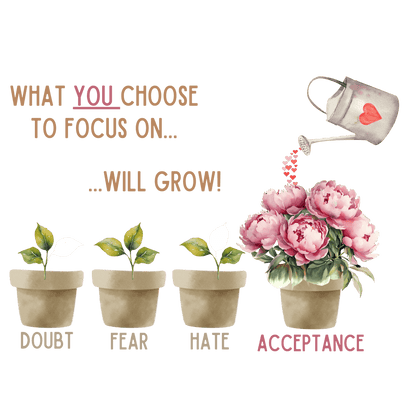 What You Choose to Focus On... Will Grow!" Hard Cover Notebook - 🌱 Cultivate Positivity and Watch Your Dreams Blossom! 🌱 - Whippie's