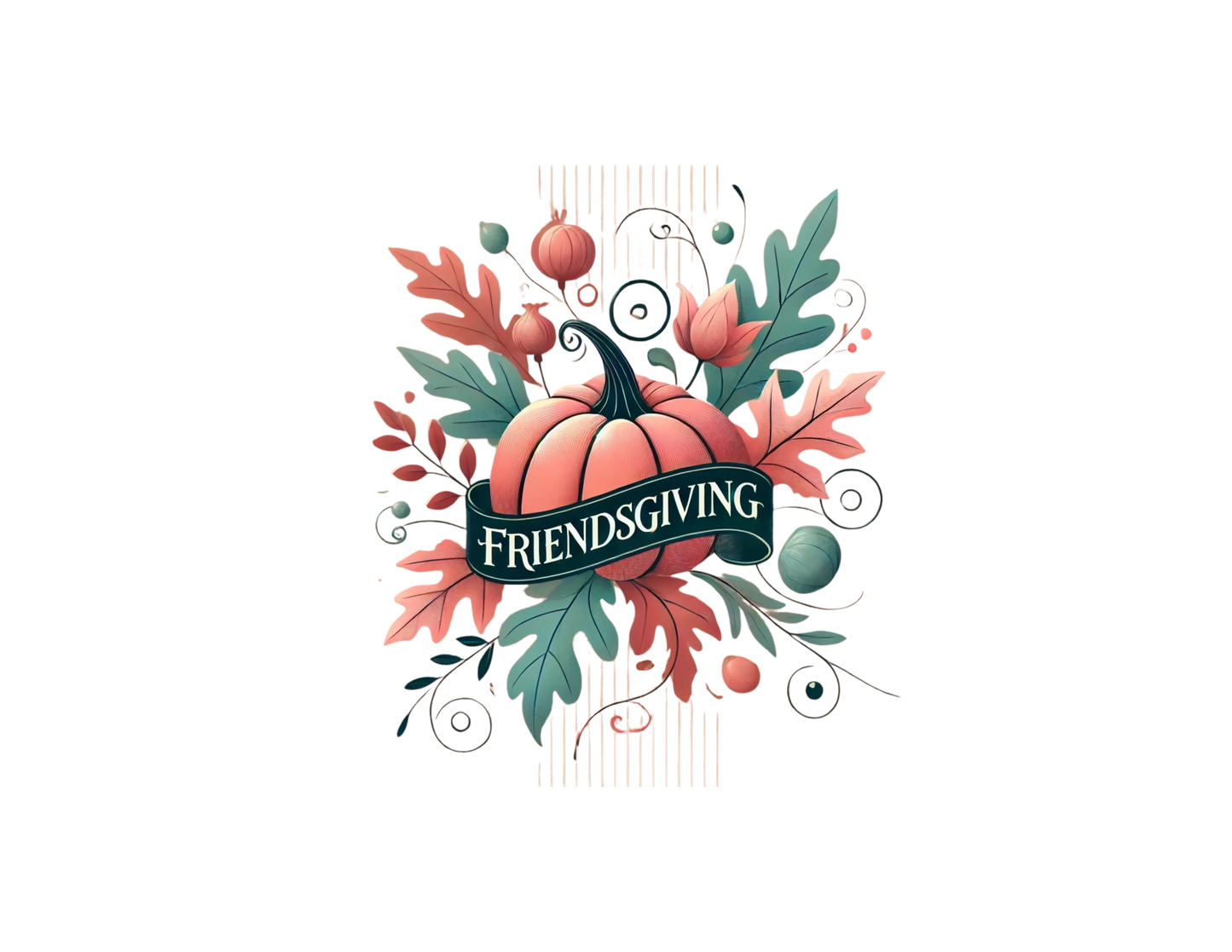 Friendsgiving Whimsical Pumpkin - Women's Softstyle Tee